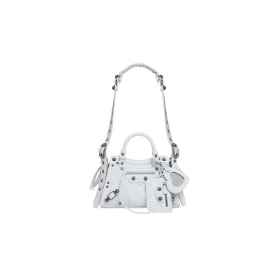 BALENCIAGA SMALL NEO CAGOLE CITY IN DENIM LIGHT BLUE 700940210B08104 (25.9*17.8*11.4cm)
